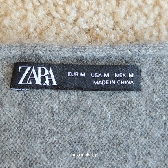 NWOT Zara Cashmere Scarf Grey Wrap Oversized - Picture 6 of 15